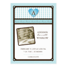 Peu de faire-part de naissance de ciel d'amour cartes postales