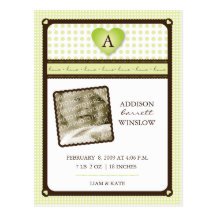 Peu de faire-part de naissance du plancton végétal carte postale