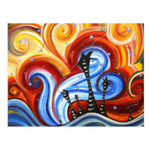 Peu de peinture lunatique originale du village MAD Cartes Postales