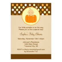 Peu d'invitation de baby shower de citrouille