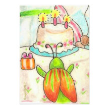 peu d'invitation de scarabée d'anniversaire