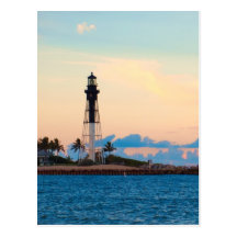 Phare au coucher du soleil carte postale