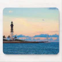 Phare au coucher du soleil tapis de souris