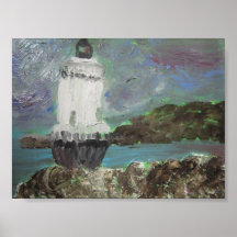 Phare de port de point de ressort, Portland du sud Affiche