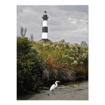 Phare d'île de Bodie avec le héron Photo Sur Toile