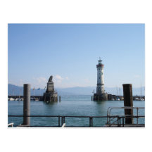 Phare et lion de port de Lindau Cartes Postales