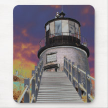 Phare principal de hiboux surréalistes tapis de souris