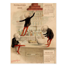 Pharmacie squelettique carte postale
