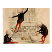 Pharmacie squelettique cartes postales