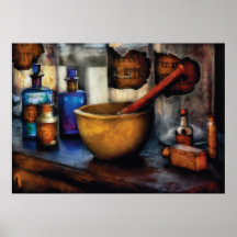 Pharmacien - mortier et pilon posters