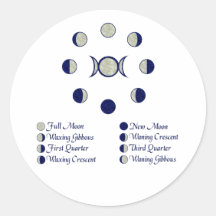 Phases de lune adhésifs ronds