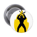 Phénomène de BBQ avec l'icône de couverts Badge Avec Épingle