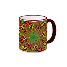 Phénomène jaune et rouge d'esprit tasse à café