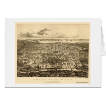 Philadelphie, carte panoramique de PA - 1857