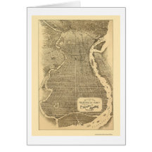 Philadelphie, carte panoramique de PA - 1870