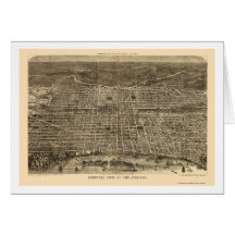 Philadelphie, carte panoramique de PA - 1872