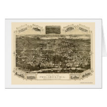 Philadelphie, carte panoramique de PA - 1876