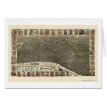 Philadelphie, carte panoramique de PA - 1886
