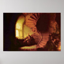 Philosophe dans la méditation. Par Rembrandt Van R Posters