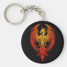 Phoenix tribal décoré porte-clef