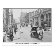 Photo 1890 de cru de New York de Cinquième Avenue Cartes Postales