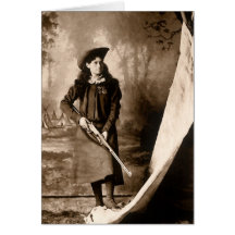 Photo 1898 de Mlle Annie Oakley Holding un fusil Carte