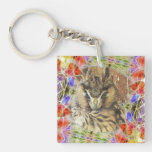 Photo abstraite Keychain de cadre de hibou mignon 