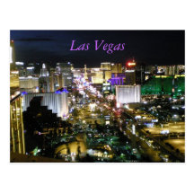 Photo aérienne de nuit de bande de Las Vegas Carte Postale