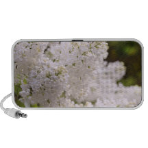 Photo assez blanche de lilas haut-parleur mobile