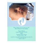 Photo bleue du dévouement 5x7 de baptême de pieds  invitations