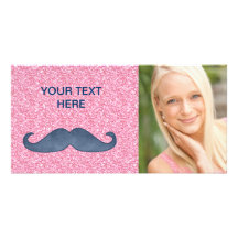 PHOTO BLEUE GIRLY DE SCINTILLEMENT DE ROSE DE MOUS PHOTOCARTE