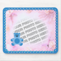 Photo bleue Mousepad d'ours de nounours Tapis De Souris