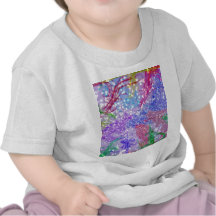 Photo colorée pourpre de scintillement d'abrégé su t-shirt