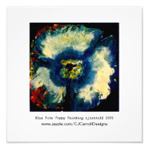 Photo-copie de la peinture : Pavot bleu du feu