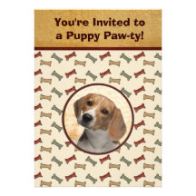 Photo de coutume d'événement de chien de partie de invitations