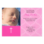 Photo de damassé du rose 5x7 de fille de dévouemen invitations