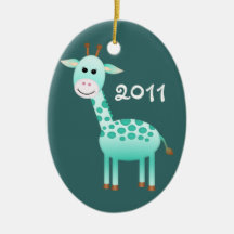 Photo de girafe de bébé ornements de noël