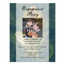 Photo de partie de fiançailles de mariage de plume invitations personnalisées