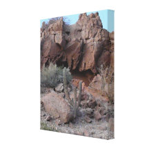 Photo de paysage de cactus de désert de Baja Mexiq Toile Tendue