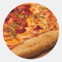 Photo de pizza autocollant rond