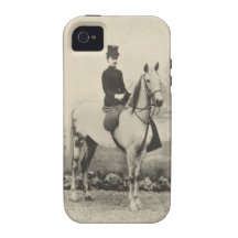 Photo de sépia de cavalier de selle de femme coques iPhone 4