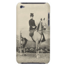 Photo de sépia de cavalier de selle de femme coques iPod touch 