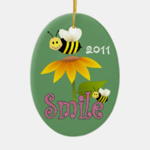 Photo de sourire d'abeille décorations pour sapins de noël