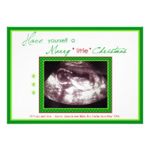 Photo d'ultrason de carte de Noël de grossesse Faire-part