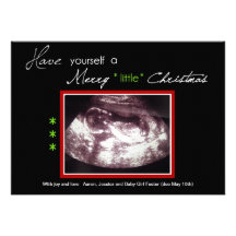 Photo d'ultrason de carte de Noël de grossesse Cartons D'invitation
