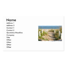 Photo dunaire de promenade de corde de plage de la cartes de visite personnelles