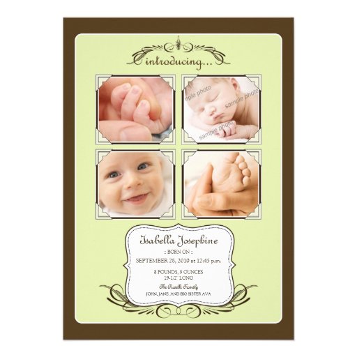 Photo faire-part de naissance de chaux de quadrupl