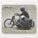 Photo femelle de coureur de moto tapis de souris
