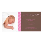 Photo florale douce de faire-part de naissance Car Cartes De Vœux Avec Photo