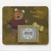 Photo mignonne Mousepad de tournesols d'ours Tapis De Souris